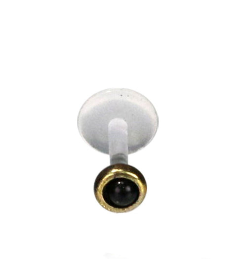 Labret Lippen Piercing Bio Acryl Onyx antik golden Brass Tragus Conch Helix - chic - net.de