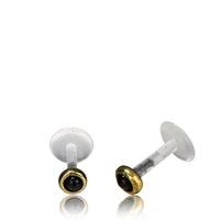 Cargar imagen en el visor de la galería, Labret Lippen Piercing Bio Acryl Onyx antik golden Brass Tragus Conch Helix - chic - net.de
