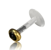 Cargar imagen en el visor de la galería, Labret Lippen Piercing Bio Acryl Onyx antik golden Brass Tragus Conch Helix - chic - net.de
