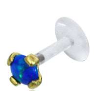 Load image into Gallery viewer, Labret Lippen Piercing Bio Plastic gold Brass Stein - chic - net.de
