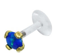 Load image into Gallery viewer, Labret Lippen Piercing Bio Plastic gold Brass Stein - chic - net.de
