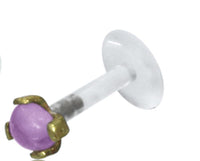 Load image into Gallery viewer, Labret Lippen Piercing Bio Plastic gold Brass Stein - chic - net.de
