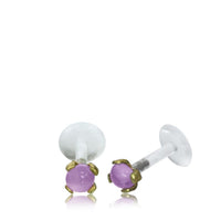 Load image into Gallery viewer, Labret Lippen Piercing Bio Plastic gold Brass Stein - chic - net.de
