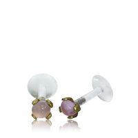 Load image into Gallery viewer, Labret Lippen Piercing Bio Plastic gold Brass Stein - chic - net.de
