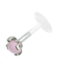 Load image into Gallery viewer, Labret Lippen Piercing Bio Plastic Silber Stein - chic - net.de
