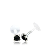 Load image into Gallery viewer, Labret Lippen Piercing Bio Plastic Silber Stein - chic - net.de
