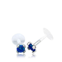Load image into Gallery viewer, Labret Lippen Piercing Bio Plastic Silber Stein - chic - net.de
