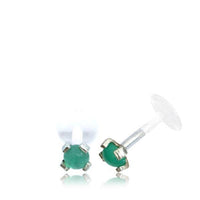 Load image into Gallery viewer, Labret Lippen Piercing Bio Plastic Silber Stein - chic - net.de
