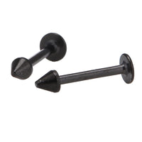 Load image into Gallery viewer, Labret modisches Piercing aus Edelstahl in schwarz mit Spitze Cone klein - chic - net.de
