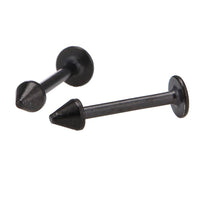 Load image into Gallery viewer, Labret modisches Piercing aus Edelstahl in schwarz mit Spitze Cone klein - chic - net.de
