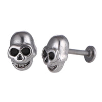 Load image into Gallery viewer, Labret modisches Piercing aus Edelstahl in silber mini Totenkopf - chic - net.de
