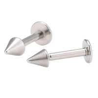 Cargar imagen en el visor de la galería, Labret modisches Piercing aus Edelstahl in silbern klein mit Spitze Cone - chic - net.de
