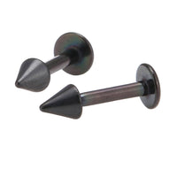 Load image into Gallery viewer, Labret Piercing 9 mm Edelstahl schwarz Cone Spitze - chic - net.de
