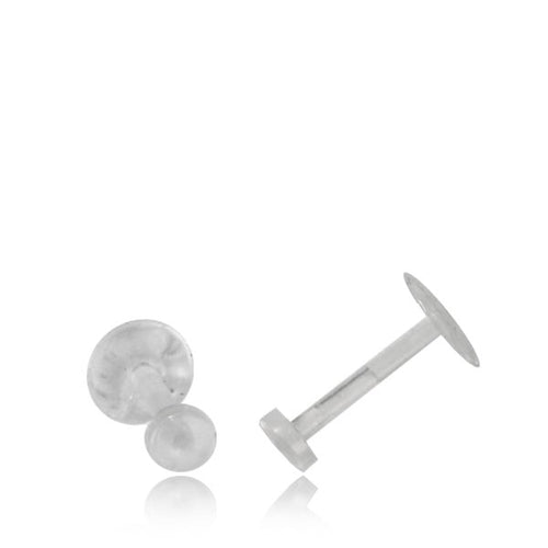 Labret Retainer Piercing Bioplastik transparent klar 6 mm oder 8 mm - chic - net.de