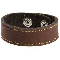 Load image into Gallery viewer, Lederarmband braun ocker Naht 19 mm breit verstellbar ca.18 - 20 cm lang - chic - net.de
