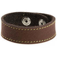 Load image into Gallery viewer, Lederarmband braun ocker Naht 19 mm breit verstellbar ca.18 - 20 cm lang - chic - net.de
