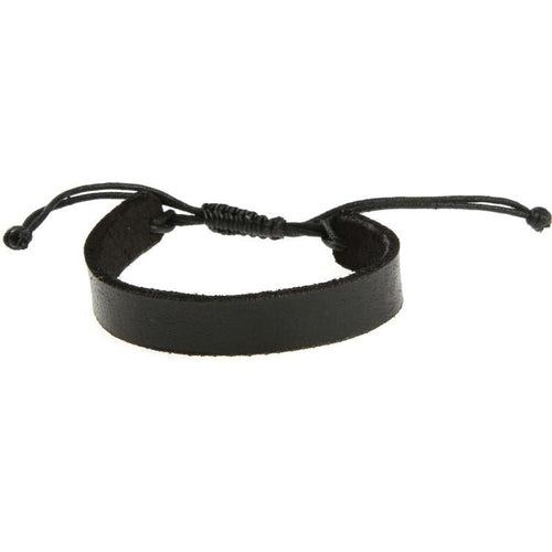 Lederarmband schwarz schlicht 1,2cm breit verstellbar ca.19 - 22 cm lang - chic - net.de