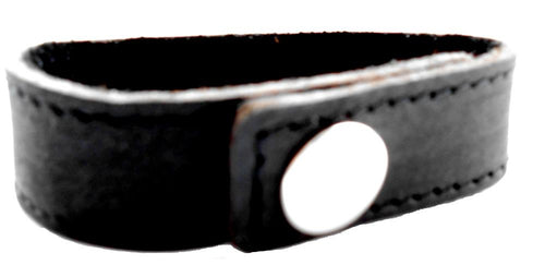 Lederarmband schwarz schmal Lederarmbänder Druckknopf Armband unisex nickelfrei Verschluss - chic - net.de