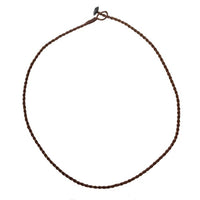 Cargar imagen en el visor de la galería, Leinen Faden Kette Kordel gewachst dunkelbraun Knopfverschluss Schlaufe 50 cm - chic - net.de
