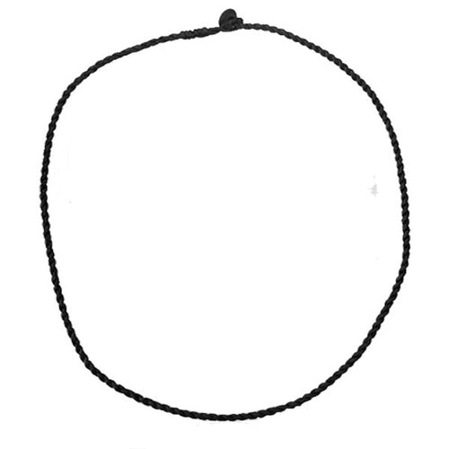 Leinen Faden Kette Kordel gewachst schwarz Knopfverschluss Schlaufe 50 cm - chic - net.de