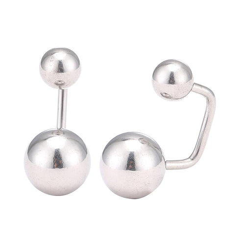 Long Staples Barbell 90 Grad Schraubverschluss zwei Kugel silber Farben - chic - net.de