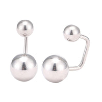 Cargar imagen en el visor de la galería, Long Staples Barbell 90 Grad Schraubverschluss zwei Kugel silber Farben - chic - net.de
