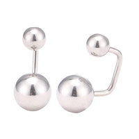 Cargar imagen en el visor de la galería, Long Staples Barbell 90 Grad Schraubverschluss zwei Kugel silber Farben - chic - net.de
