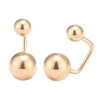 Cargar imagen en el visor de la galería, Long Staples Barbell 90 Grad Schraubverschluss zwei Kugeln große und klein bronzefarben - chic - net.de
