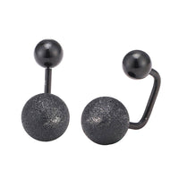 Cargar imagen en el visor de la galería, Long Staples Barbell 90 Grad Schraubverschluss zwei Kugeln schwarz glitzer - chic - net.de
