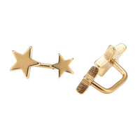 Cargar imagen en el visor de la galería, Long Staples Barbell 90 Grad Schraubverschluss zwei Sterne gold Farben - chic - net.de
