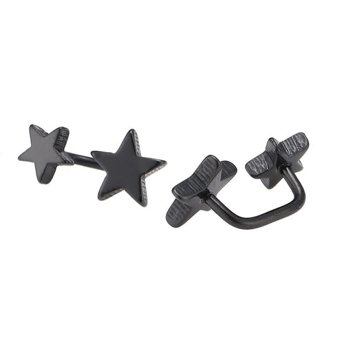 Long Staples Barbell 90 Grad Schraubverschluss zwei Sterne schwarz - chic - net.de