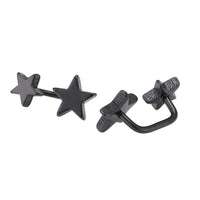 Cargar imagen en el visor de la galería, Long Staples Barbell 90 Grad Schraubverschluss zwei Sterne schwarz - chic - net.de
