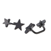 Cargar imagen en el visor de la galería, Long Staples Barbell 90 Grad Schraubverschluss zwei Sterne schwarz - chic - net.de
