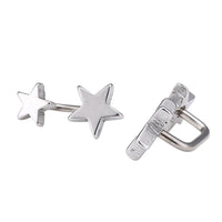 Cargar imagen en el visor de la galería, Long Staples Barbell 90 Grad Schraubverschluss zwei Sterne silber Farben - chic - net.de
