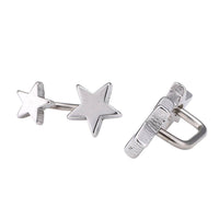 Cargar imagen en el visor de la galería, Long Staples Barbell 90 Grad Schraubverschluss zwei Sterne silber Farben - chic - net.de
