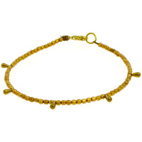 Load image into Gallery viewer, Messing Armband Tropfen golden eckig nickelfrei Perlen antik Tribal Brass 22,5 cm Karabiner - chic - net.de

