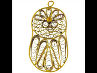 Load image into Gallery viewer, Messing Brass Anhänger Tropfen Vogel Bänder antik golden Kette nickelfrei dünn oxidiert Tribal - chic - net.de
