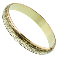 Load image into Gallery viewer, Messing Brass Armreif Herzen Blätter oxidiert 12 mm nickelfrei gold antik konvex Tribal Schmuck - chic - net.de
