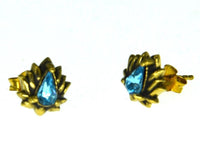 Cargar imagen en el visor de la galería, Messing Kristall Ohrstecker gold Lotus Blume 10mm - chic - net.de
