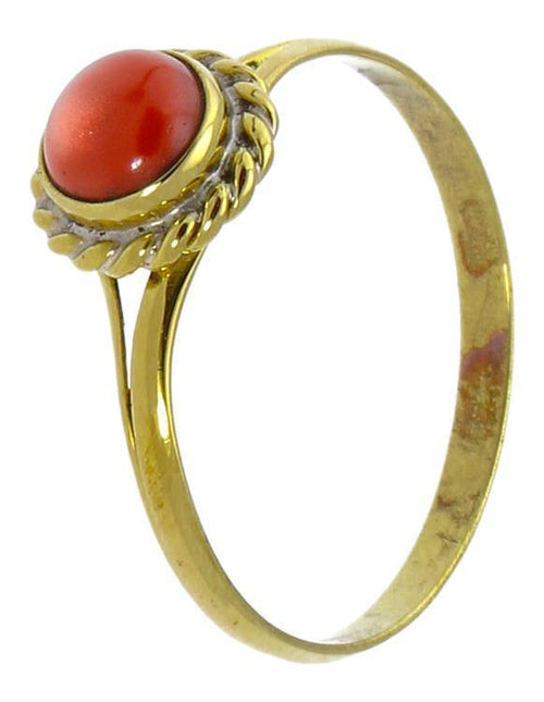 Messing Ringe Jaspis Zopf Rand rund antik golden nickelfrei Tribal Stein Schmuck - chic - net.de