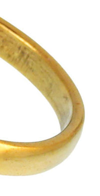 Load image into Gallery viewer, Messing Ringe Mondstein schimmernd glatt oval Kugel Rand antik golden Tribal Schmuck - chic - net.de
