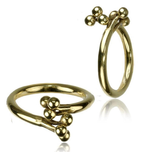 Messing Ringe verstellbar überlappend antik golden breit und schmal - chic - net.de