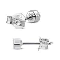 Cargar imagen en el visor de la galería, Mini Ohrstecker 925 Silber Stein Muschel Hexagon - chic - net.de
