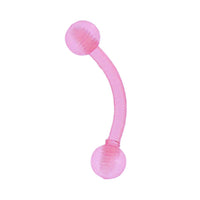 Load image into Gallery viewer, modischer Piercing curved Barbell gebogen aus flexiblem Kunststoff in Rosa - chic - net.de
