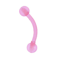 Load image into Gallery viewer, modischer Piercing curved Barbell gebogen aus flexiblem Kunststoff in Rosa - chic - net.de
