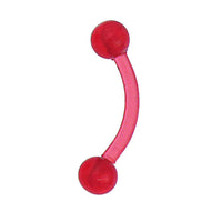 Cargar imagen en el visor de la galería, modischer Piercing curved Barbell gebogen aus flexiblem Kunststoff in Rot - chic - net.de

