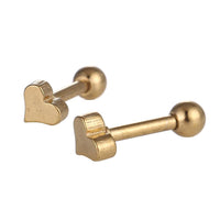Load image into Gallery viewer, modischer Piercing mini straight Barbell aus Edelstahl goldfarben Herz - chic - net.de
