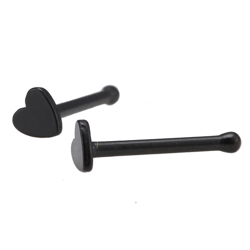 modischer Piercing mini straight Barbell aus Edelstahl schwarz Herz - chic - net.de