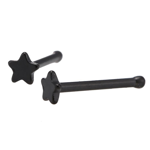 modischer Piercing mini straight Barbell aus Edelstahl schwarz Stern - chic - net.de