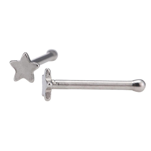 modischer Piercing mini straight Barbell aus Edelstahl silberfarben Stern - chic - net.de